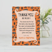 ハロウィン不気味のジェンダーの暴露をトリックと治療する サンキューカード (スタンド正面)