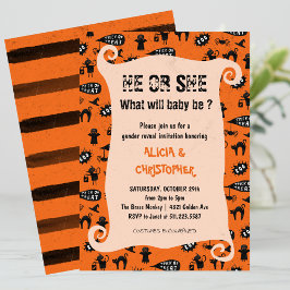 ハロウィン不気味のジェンダーの暴露をトリックと治療する 招待状