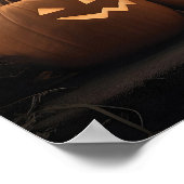 ハロウィン不気味のポーチデコールとジャックオーランタン ポスター (角)