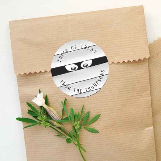 ハロウィン不気味の不気味なミイラのトリックまたは治療 ラウンドシール