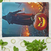 ハロウィン不気味の儀式デザイン キッチンタオル (折り畳み)