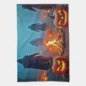 ハロウィン不気味の儀式デザイン キッチンタオル (縦)