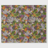 ハロウィン不気味の光沢ラッピング紙、30" x 6' ラッピングペーパー (フラット)