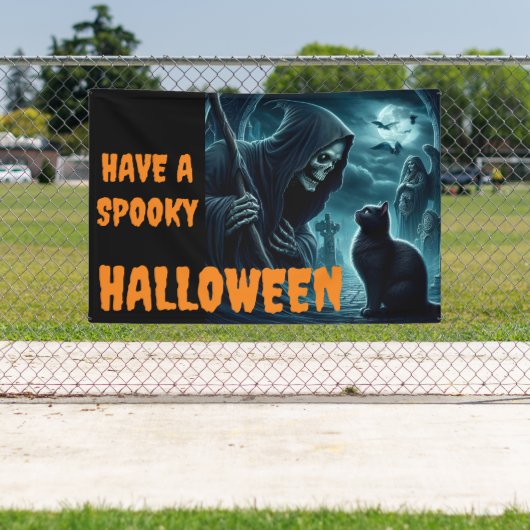 ハロウィン不気味の厳しい非難を受ける 横断幕 (インサイチュ)