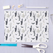 ハロウィン不気味の城木のこうもりムーン 薄葉紙 (クラフト)