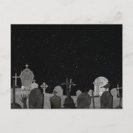 ハロウィン不気味の墓地の背景 シーズンポストカード