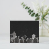 ハロウィン不気味の墓地の背景 シーズンポストカード (スタンド正面)