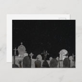 ハロウィン不気味の墓地の背景 シーズンポストカード (正面/裏面)