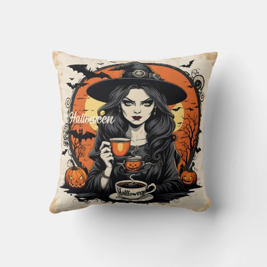 ハロウィン不気味の夜に魔女を醸造するポーション クッション (裏面)