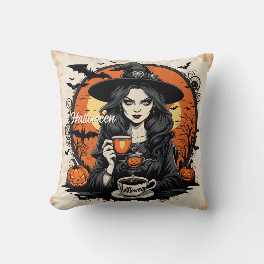 ハロウィン不気味の夜に魔女を醸造するポーション クッション (正面)