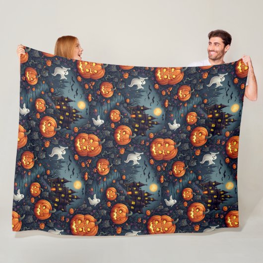 ハロウィン不気味の夜幽霊のよく出る毛布 フリースブランケット (インサイチュ)