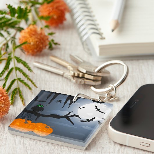 ハロウィン不気味の夜景 キーホルダー
