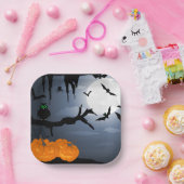 ハロウィン不気味の夜景 ペーパープレート (パーティー)