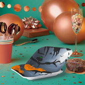 ハロウィン不気味の夜景 ペーパープレート