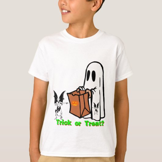 ハロウィン不気味の子供のTシャツのトリックまたは治療 Tシャツ (正面)