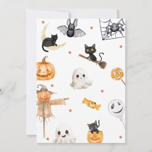 ハロウィン不気味の小さなブーブベイビーシャワー 招待状 (裏面)