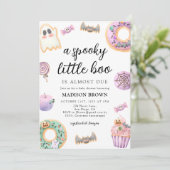 ハロウィン不気味の小さなブーブベイビーシャワー 招待状 (スタンド正面)