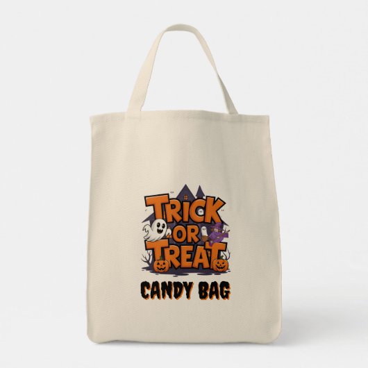 ハロウィン不気味の幽霊とカボチャ トートバッグ (裏面)