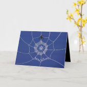 ハロウィン不気味の怖い可愛いクモの巣 カード (黄色い花)