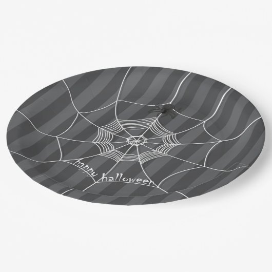 ハロウィン不気味の怖い可愛いクモの巣 ペーパープレート (アングル)