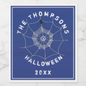 ハロウィン不気味の怖い可愛いクモの巣 ワインラベル (シングルラベル)