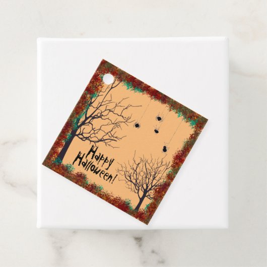 ハロウィン不気味の木のスパイダつるーのパーソナライズ フェイバータグ (インサイチュ)