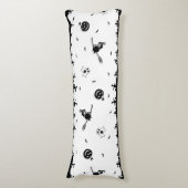 ハロウィン不気味の白黒 ボディピロー (正面縦)