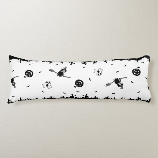 ハロウィン不気味の白黒 ボディピロー (正面)