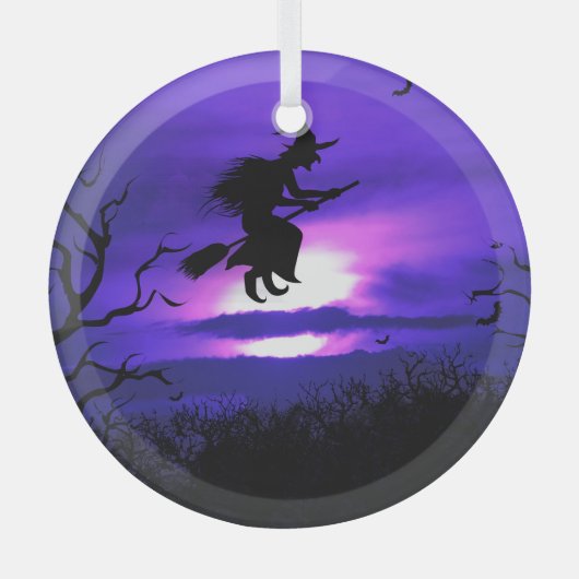 ハロウィン不気味の背景デザイン。 ガラスオーナメント (正面)