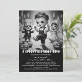 ハロウィン不気味の衣装の誕生日パーティーの招待状 招待状 (スタンド正面)