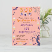 ハロウィン不気味の衣装の誕生日パーティーの招待状 招待状 (スタンド正面)