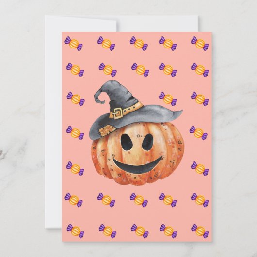 ハロウィン不気味の衣装の誕生日パーティーの招待状 招待状 (裏面)