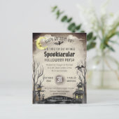 ハロウィン不気味の衣装スプークのセピア調 ポストカード (スタンド正面)