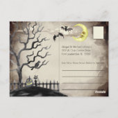 ハロウィン不気味の衣装スプークのセピア調 ポストカード (裏面)