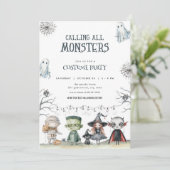 ハロウィン不気味の衣装パーティの招待状 招待状 (スタンド正面)