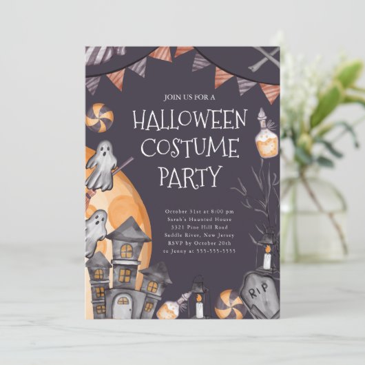 ハロウィン不気味の衣装パーティー 招待状 (スタンド正面)