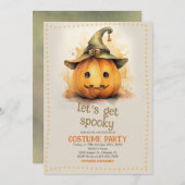 ハロウィン不気味の衣装パーティー 招待状 (正面/裏面)