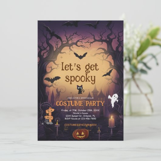 ハロウィン不気味の衣装パーティー 招待状 (スタンド正面)