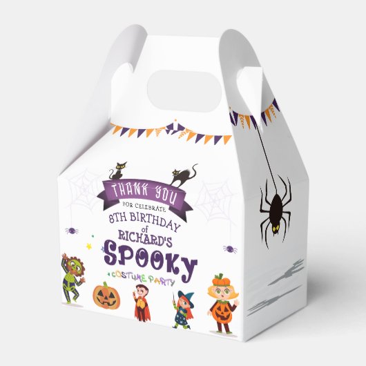 ハロウィン不気味の衣装子供の誕生日パーティー フェイバーボックス (裏面サイド)