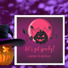 ハロウィン不気味の誕生日パーティー スタンダードカクテルナプキン