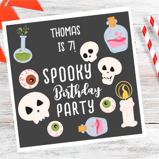 ハロウィン不気味の誕生日パーティー スタンダードランチョンナプキン