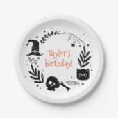 ハロウィン不気味の誕生日パーティー ペーパープレート (正面)