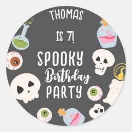 ハロウィン不気味の誕生日パーティー ラウンドシール