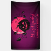 ハロウィン不気味の誕生日パーティー 横断幕 (縦)