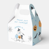 ハロウィン不気味の誕生日ブルーボーイカボチャ フェイバーボックス (正面サイド)