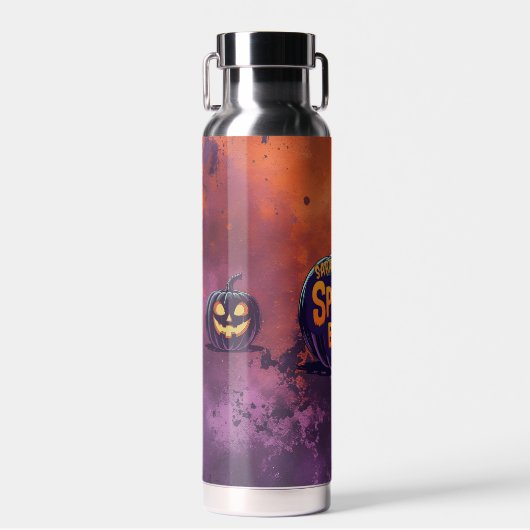 ハロウィン不気味の醸造オレンジと紫 ウォーターボトル (正面)