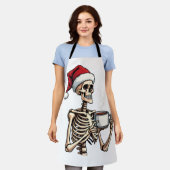 ハロウィン不気味の飲み込みコーヒークリスマスサンタ エプロン (着用した状態)