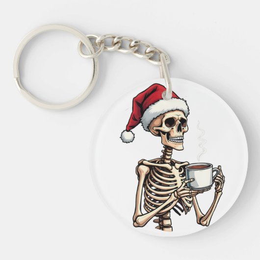 ハロウィン不気味の飲み込みコーヒークリスマスサンタ キーホルダー (正面)