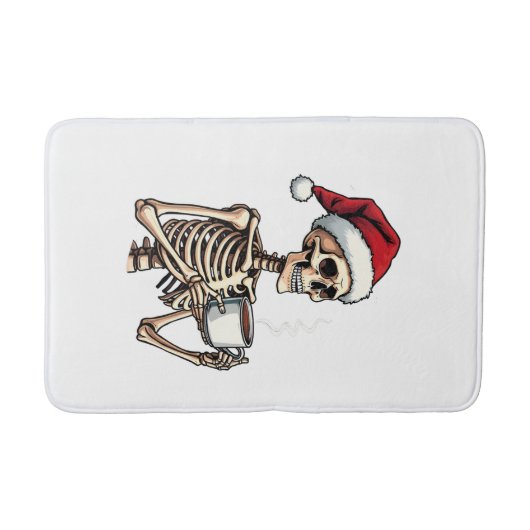 ハロウィン不気味の飲み込みコーヒークリスマスサンタ バスマット (正面)