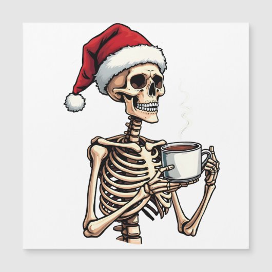 ハロウィン不気味の飲み込みコーヒークリスマスサンタ マグネット招待状 (正面)